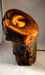 Boomstam Lamp met Knoesten - Uniek & Sfeervol, Ophalen of Verzenden, Nieuw, Hout, Landelijk