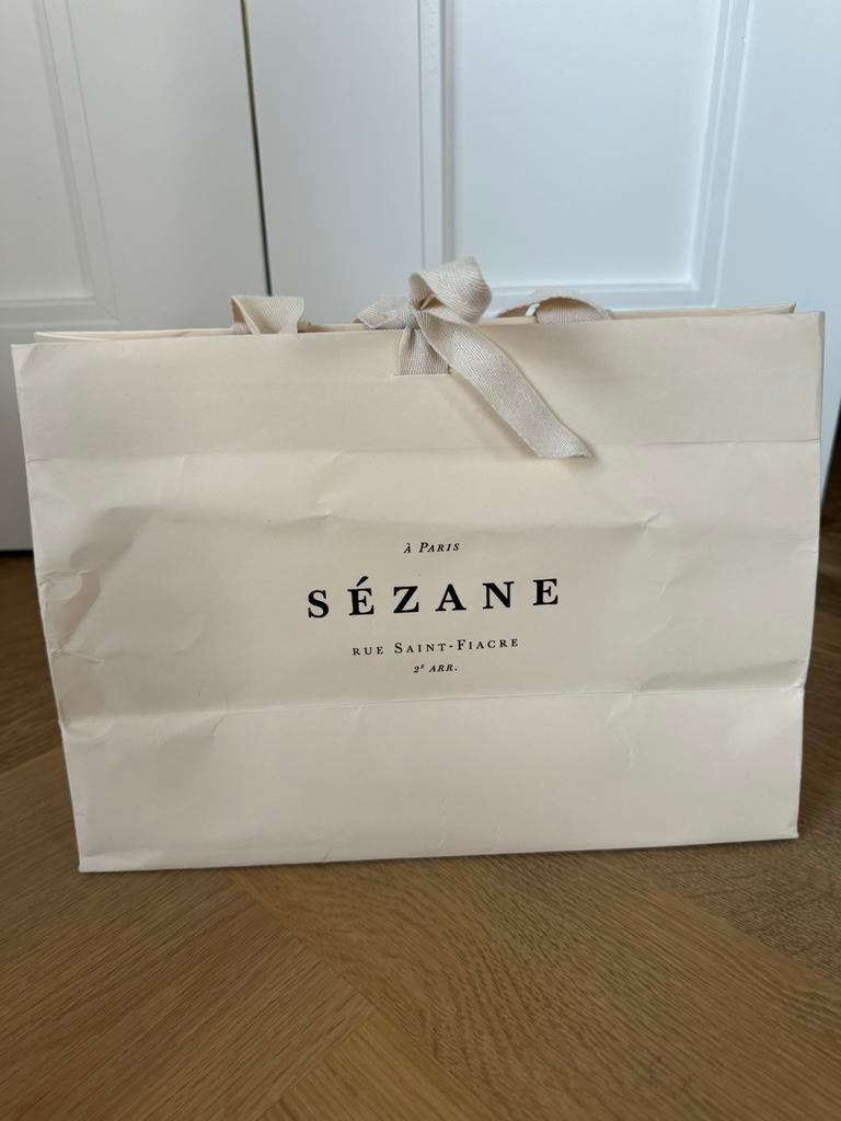 Sézane originele papieren winkeltas – crème – Parijs – luxe, Sieraden, Tassen en Uiterlijk, Ophalen of Verzenden, Zo goed als nieuw