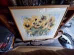 Zonnebloemen Schilderij met Lijst, Antiek en Kunst, Kunst | Schilderijen | Klassiek, Ophalen
