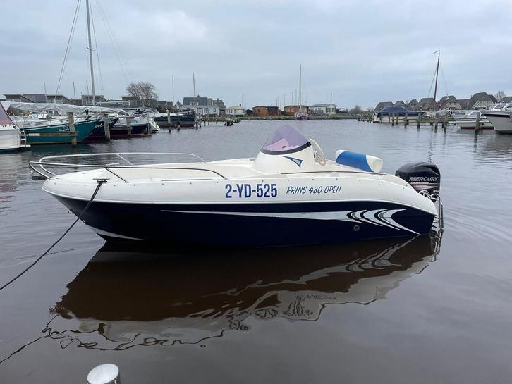 prins 480 met mercury 60pk pro fourstroke, Watersport en Boten, Vis- en Consoleboten, Gebruikt