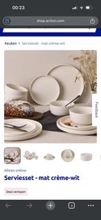 Action borden wit en taupe mat, Ophalen of Verzenden, Overige stijlen, Bord(en)