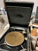 Oude platenspeler met 2 doosjes met platen, Antiek en Kunst, Ophalen of Verzenden