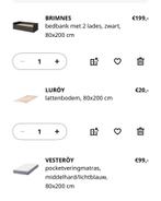 BRIMNES Zwart bed 80x200 - Zo goed als nieuw!, Ophalen, Verstelbaar, Eenpersoons, Zwart