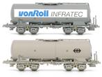 Hobbytrain H23490 Set van 2 silowagens Uacs SBB + Von Roll, Overige merken, Gelijkstroom, Ophalen of Verzenden, Nieuw