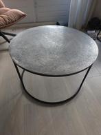 Salontafel tin/zwart diameter 75cm, Ophalen, Gebruikt, 50 tot 100 cm, Rond
