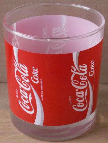 Frans Coca-Cola glas laag model whiskey glas rondom 5x logo  beschikbaar voor biedingen