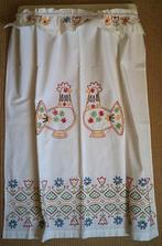 vintage overdoek voordoek borduur 100% wit katoen, kip + rek, Ophalen of Verzenden