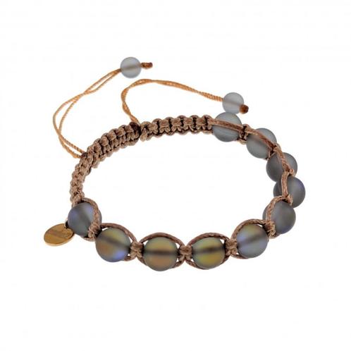 15cm tot 19cm Armband Dames Lichtbruin Nylon Macramé Armband, Sieraden, Tassen en Uiterlijk, Armbanden, Nieuw, Staal, Goud, Met bedels of kralen