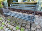 Vintage tuinbankje gietijzer in verweerde staat., Tuin en Terras, Tuinbanken, Ophalen, Gebruikt, Metaal