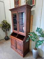 Teakhouten vitrinekast,  servieskast,  grutterskast, 200 cm of meer, Teakhout, Ophalen of Verzenden, Zo goed als nieuw