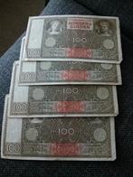 4 x Nederlandse 100 - gulden bankbiljet 28 mei 1942 netjes, Ophalen of Verzenden, 100 gulden, Los biljet