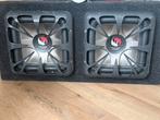 Kicker dubbele subwoofer met behuizing en versterker., Ophalen, Gebruikt