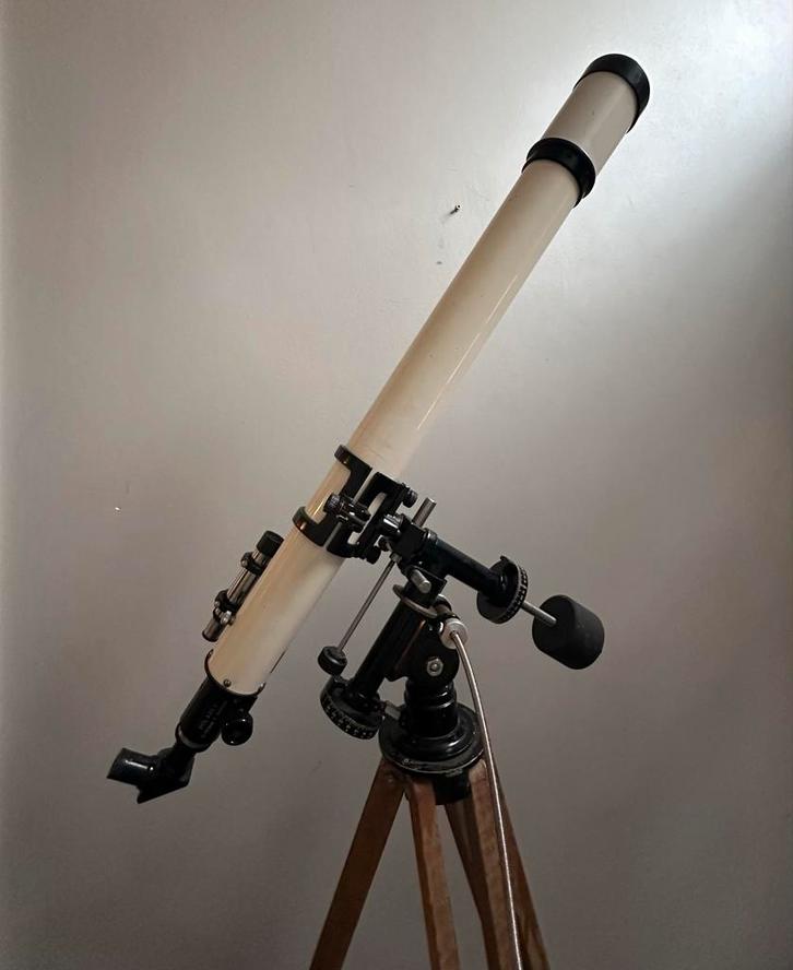 Vintage Polarex 60mm Telescoop met Kisten, Audio, Tv en Foto, Optische apparatuur | Telescopen, Gebruikt, Lenzentelescoop (refractor)