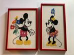 Vintage Mickey & Minnie Mouse borduurwerken ingelijst, Verzamelen, Disney, Nieuw, Overige typen, Mickey Mouse, Ophalen of Verzenden