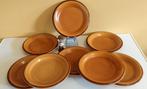 8 Vintage Ontbijtbord bord  bruin St Clement France 20 cm, Keramiek, Ophalen of Verzenden, Zo goed als nieuw, Bord(en)