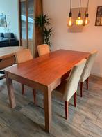 Eettafel (kersenfineer) en 4 eetkamer stoelen, Huis en Inrichting, Gebruikt, 150 tot 200 cm, Kersenhout, Vier personen