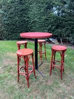 4 barkrukken met bartafel, Huis en Inrichting, Barkrukken, 2 krukken, Ophalen of Verzenden, Zo goed als nieuw, 60 tot 90 cm