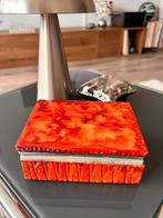 Vintage Albast/Alabast Doosje/Kistje - Oranje, Ophalen of Verzenden