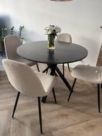 MARIEDAMM Eettafel met stoelen, zeer goede staat., Huis en Inrichting, Ophalen, Rond, 50 tot 100 cm, Zo goed als nieuw