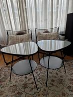 Twee Ikea Ulsberg bijzettafel, 50 tot 100 cm, Rond, Zo goed als nieuw, Minder dan 50 cm