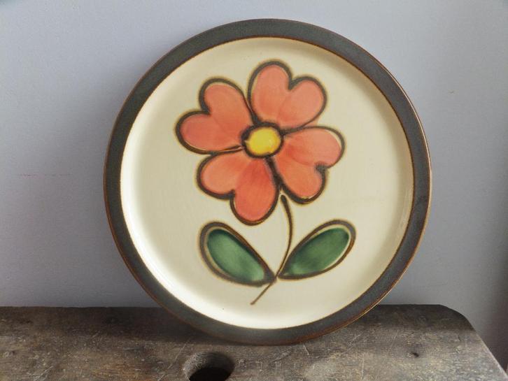 gratis verzenden vrolijk vintage bord, wandbord bloem plant, Huis en Inrichting, Woonaccessoires | Overige, Ophalen