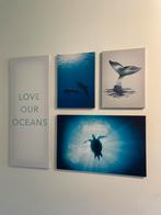 Prijsverlaging. Wanddecoratie - Oceaan Canvas - 70x70 cm, Ophalen of Verzenden, Zo goed als nieuw, Print, 50 tot 75 cm