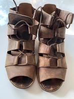 Hoge Compleet Leren JJ Sandalen. Maat: 39., Bruin, JJ, Gedragen, Sandalen of Muiltjes