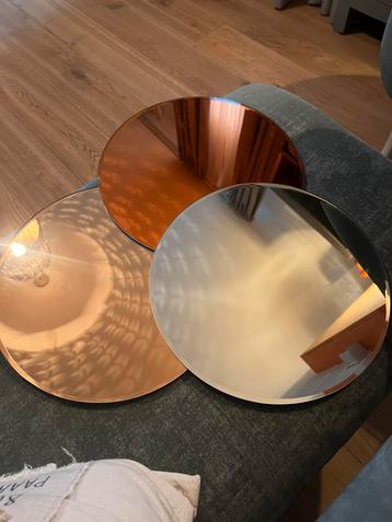 Leuke spiegel geslepen randen 3 kleuren: wit - rosé - oranje beschikbaar voor biedingen