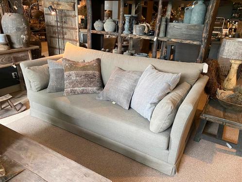 Stoere linnen look bank nieuw 2 3 zitter bankstel landelijk, Huis en Inrichting, Banken | Bankstellen, Nieuw, Hout, Ophalen of Verzenden
