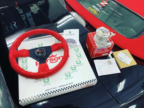 Nardi Personal Grinta Red suede stuur sportstuur 330mm, Auto diversen, Tuning en Styling, Ophalen of Verzenden