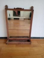 Spiegel / vintage / met houten omlijsting met vakje, Huis en Inrichting, Woonaccessoires | Spiegels, Ophalen, Minder dan 50 cm