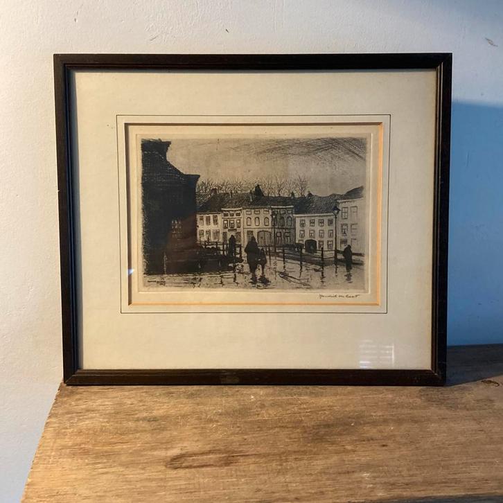 Ets van Erts van Hendrik de Laat, Den Bosch kalkbrug, Antiek en Kunst, Kunst | Etsen en Gravures, Ophalen of Verzenden