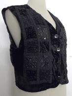 Zwart bewerkt borduursels/spiegeltjes gilet! M, Kleding | Dames, Verzenden, Zo goed als nieuw, Maat 38/40 (M), Zwart