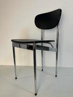 Vintage Novalux stoel jaren ‘70 chroom izgs, Ophalen, Zwart, Leer, Zo goed als nieuw