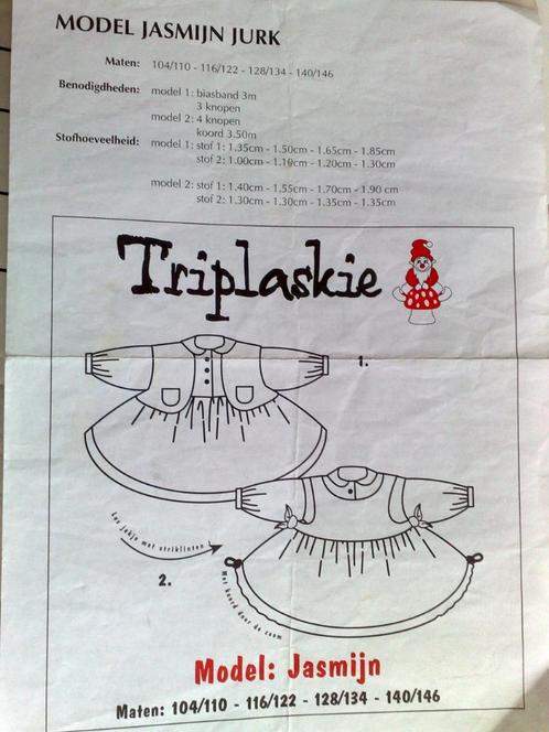 4 x Triplaskie kinderpatronen-broek-jurk-bodywarme-€1,50 p.p, Hobby en Vrije tijd, Kledingpatronen, Kind, Overige merken, Verzenden