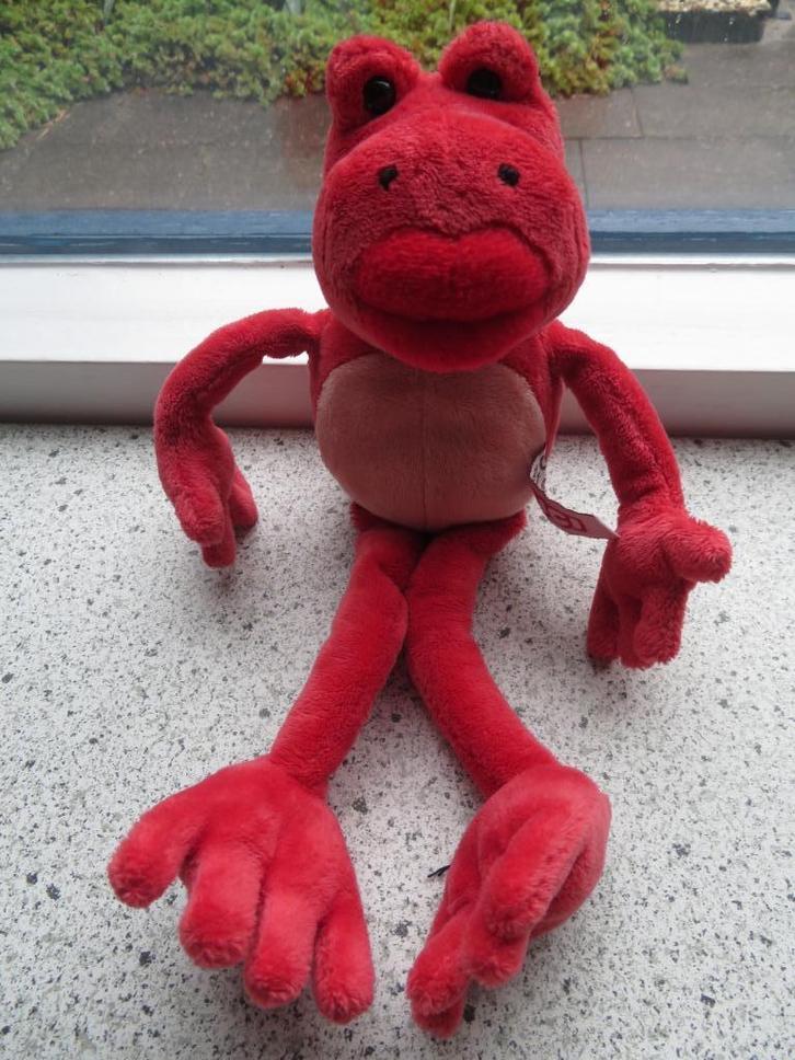 Rode kikker met dikke rode lippen merk Nici Germany, Kinderen en Baby's, Speelgoed | Knuffels en Pluche, Zo goed als nieuw, Kikker