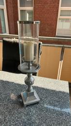 Zilverkleurig windlicht, Huis en Inrichting, Ophalen of Verzenden, Zo goed als nieuw, Grijs, Metaal