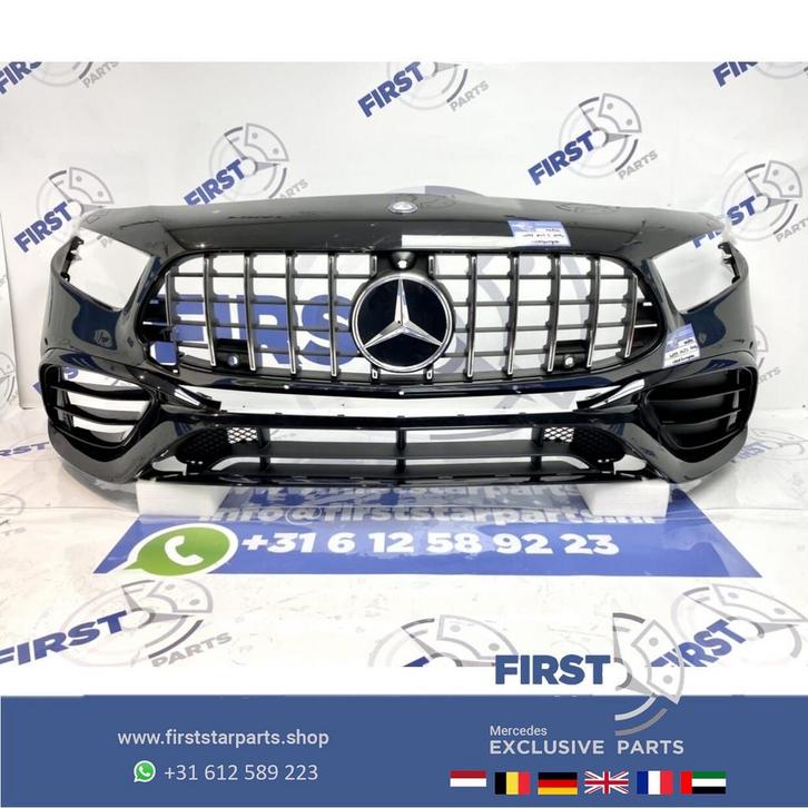 W177 A KLASSE 2021 A45S AMG VOORBUMPER ZWART Origineel Merce, Auto-onderdelen, Carrosserie en Plaatwerk, Bumper, Mercedes-Benz