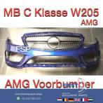 W205 C43 AMG voorbumper + diamond gril Mercedes C Klasse 205, Gebruikt, Ophalen of Verzenden, Bumper, Mercedes-Benz