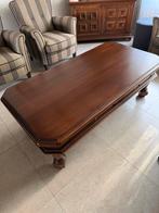 Donker Eiken Salontafel + Bijzettafel Set, Huis en Inrichting, Ophalen, Gebruikt, 100 tot 150 cm, Eikenhout