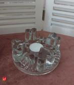 Georgshütte glazen theelichthouder/rechaud met hartjes, Antiek en Kunst, Ophalen of Verzenden