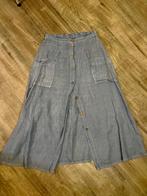 Vintage retro lange denim rok spijkerrok knopen zakken M L, Kleding | Dames, Rokken, Maat 38/40 (M), Blauw, Ophalen of Verzenden