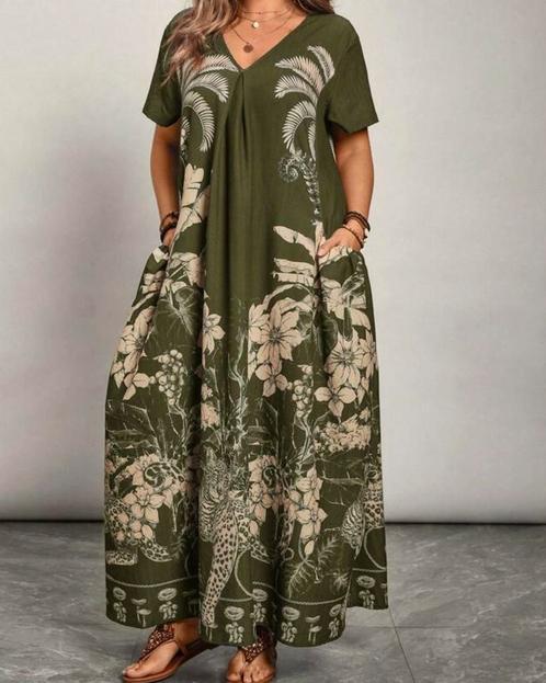 Jurkje July Groen (44 tm 52) ** NIEUW **, Kleding | Dames, Grote Maten, Nieuw, Jurk, Groen, Ophalen of Verzenden