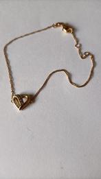 Oude fijne gouden armband hartje en 7 briljantjes, 14 krt, Verzenden, Goud, Armband, Met edelsteen