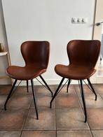 Zgan 2x eetkamerstoelen cognac, Ophalen, Zo goed als nieuw, Twee