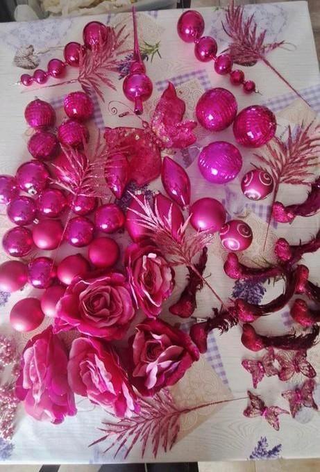 Kerstversiering kerstballen 50 stuks boomdecoratie knalroze, Diversen, Kerst, Nieuw, Ophalen