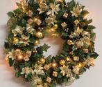 Prachtige gouden rustiek kerstkrans met verlichting 45 cm, Huis en Inrichting, Woonaccessoires | Kransen, Ophalen of Verzenden