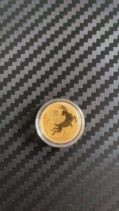 1/4 ounce goud Lunar 3 year of the rabbit 2023 in capsule, Postzegels en Munten, Edelmetalen en Baren, Goud, Ophalen of Verzenden
