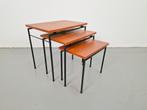 Vintage teak nesting mimiset bijzettafel C Braakman Pastoe, Huis en Inrichting, 45 tot 60 cm, Minder dan 55 cm, N, Metaal of Aluminium