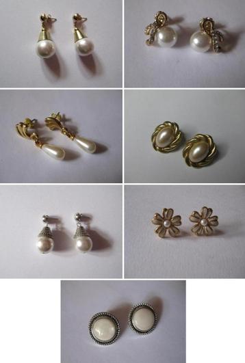 Diverse oorbellen / vintage oorstekers / faux parels beschikbaar voor biedingen